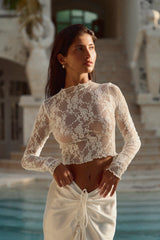 Sheveta Ida Lace Top in White