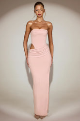 Cut-Out Bandeau Maxi Dress in Pink