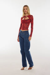 Sheveta Cassie Top in Red Currant
