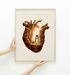 Kintsugi Heart - Framed Print