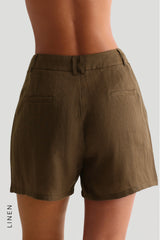 Sheveta The Ivy Linen Shorts - Terra