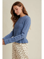 Sheveta SMOCKED JERSEY TOP