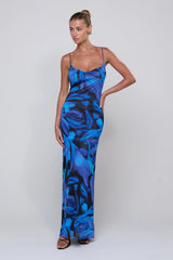 Sheveta Margot Mesh Maxi in Lagoon
