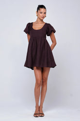 Sheveta Shay Mini in Brown Linen