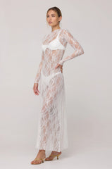 Sheveta Lyon Lace Dress in White Lace