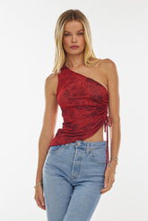 Sheveta Crystal Top in Red Currant