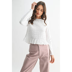 Sheveta SMOCKED JERSEY TOP