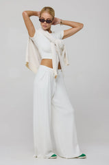 Sheveta Chase Rib Pant in White