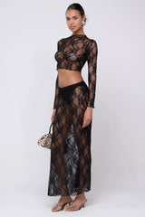 Sheveta Sarah Skirt in Black Lace