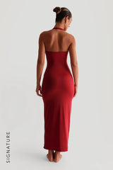 Sheveta The Halter Maxi Dress - Pomegranate