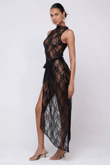 Sheveta Bow Dress in Black Lace