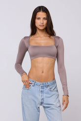 Sheveta Emily Knit Top Taupe