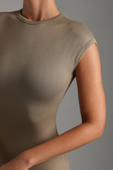 Sheveta Cap Sleeve Open-Back Mini Dress - Latte Taupe