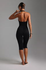 Sheveta Capri Halter Jumpsuit - Black