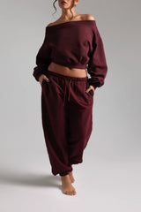 Sheveta Drop Shoulder Sweatshirt - Black Cherry