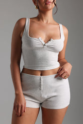 Sheveta Air-Sleep Ease Shorts - Light Heather Gray
