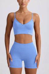 Define Luxe Mini Shorts in Light Blue