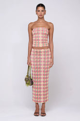 Sheveta Clyde Mesh Skirt in Plaid