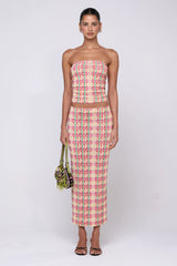 Sheveta Clyde Mesh Skirt in Plaid