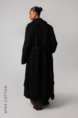 Sheveta The Origin Longline Trench Coat - Black