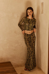 Sheveta Ziggy Mesh Skirt in Sorrento