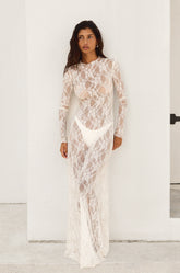 Sheveta Lyon Lace Dress in White Lace