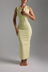 Sheveta Form-Ribbed Button-Down Maxi Dress - Peppermint Tea