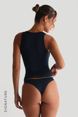 Sheveta Sleeveless V-Neck Tank Top - Navy