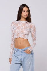 Sheveta Ida Lace Top in White