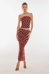 Sheveta Bonnie Mesh Top in Spice