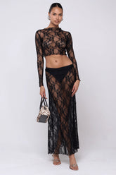 Sheveta Sarah Skirt in Black Lace