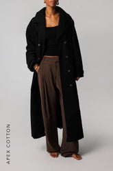 Sheveta The Origin Longline Trench Coat - Black