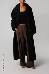 Sheveta The Origin Longline Trench Coat - Black
