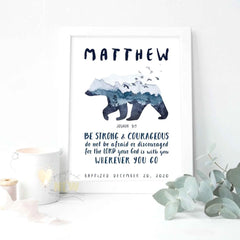 Bear (Joshua 1:9) - Custom Poster