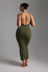 Sheveta Form-Ribbed Open-Back Maxi Dress - Cypress