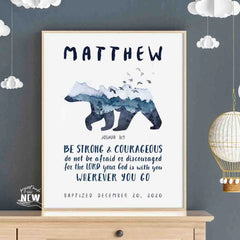 Bear (Joshua 1:9) - Custom Poster