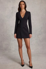 Structured Blazer Mini Dress in Black