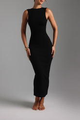 Sheveta True Boat Neck Maxi Dress - Black