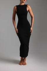 Sheveta True Boat Neck Maxi Dress - Black