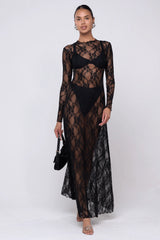 Sheveta Lyon Lace Dress in Black Lace
