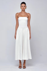 Sheveta Mackenzie Dress in White Linen