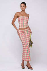 Sheveta Bonnie Mesh Top in Plaid