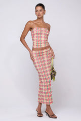 Sheveta Clyde Mesh Skirt in Plaid