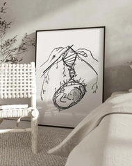 Knit Together (B&W) - Framed Print