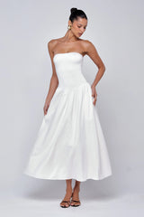 Sheveta Mackenzie Dress in White Linen