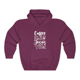 Coffee Gets Me Started Jesus Keeps Me Going Unisex Hoodie