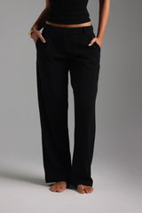 Sheveta The Modern Straight Leg Trousers - Black