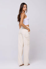 Sheveta Elsa Cargo Pant in Cream