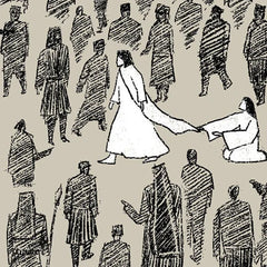 Woman Touches Jesus (Black) - Digital Download