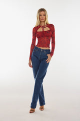 Sheveta Cassie Top in Red Currant